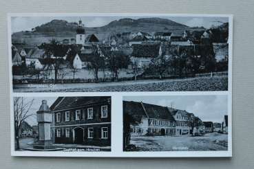 AK Königstein / 1930-1950 / Mehrbildkarte / Gasthof zum Hirschen / Marktplatz / Strassenansicht